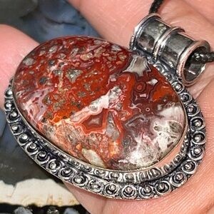 Crazy Lace Agate Pendant 1 1/2”